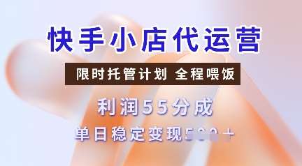 快手小店代运营，限时托管计划，收益55分，单日稳定变现多张【揭秘】副业基地_极客搞钱_中创网_福缘网_冒泡网_资源整合平台副业基地