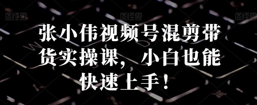 张小伟视频号混剪带货实操课，小白也能快速上手！副业基地_极客搞钱_中创网_福缘网_冒泡网_资源整合平台副业基地
