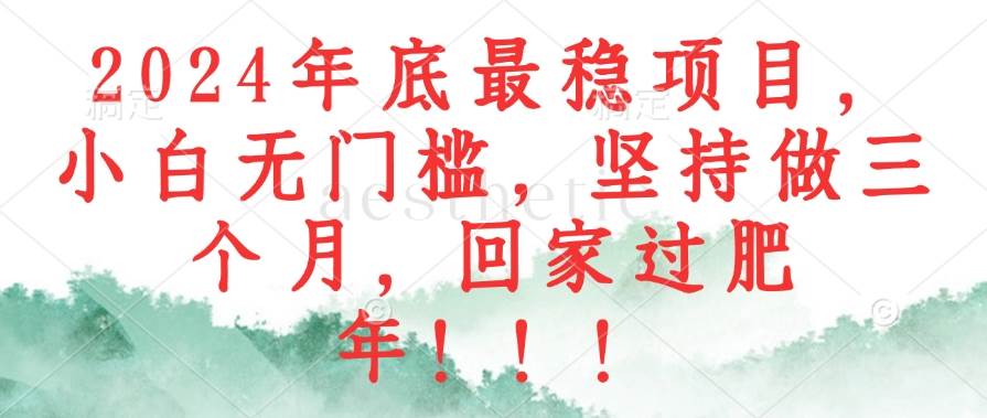 （12970期）2024年底最稳项目，小白无门槛，坚持做三个月，回家过肥年！！！副业基地_极客搞钱_中创网_福缘网_冒泡网_资源整合平台副业基地