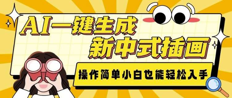 AI一键生成新中式插画， 操作简单，小白也能轻松入手副业基地_极客搞钱_中创网_福缘网_冒泡网_资源整合平台副业基地