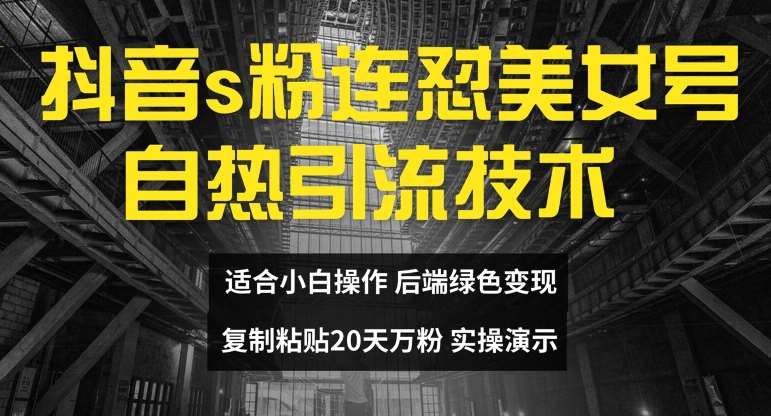 抖音s粉连怼美女号自热引流技术复制粘贴，20天万粉账号，无需实名制，矩阵操作【揭秘】副业基地_极客搞钱_中创网_福缘网_冒泡网_资源整合平台副业基地