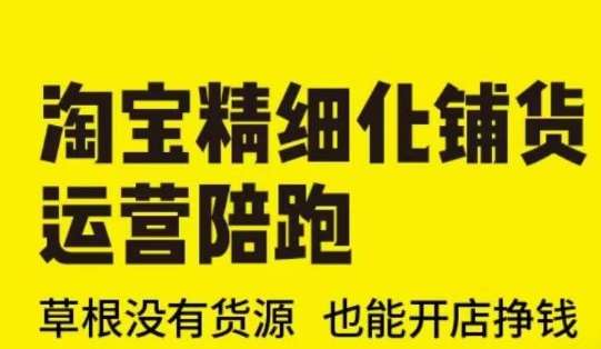 淘宝精细化铺货运营陪跑(部分更新至2025)，草根没有货源 也能开店挣钱副业基地_极客搞钱_中创网_福缘网_冒泡网_资源整合平台副业基地