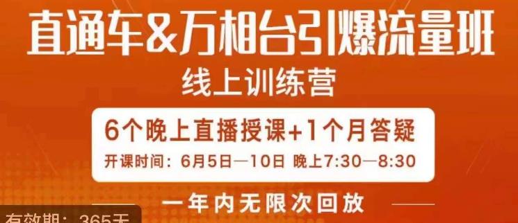 直通车&万相台引爆流量班，6天打通你开直通车·万相台的任督二脉副业基地_极客搞钱_中创网_福缘网_冒泡网_资源整合平台副业基地