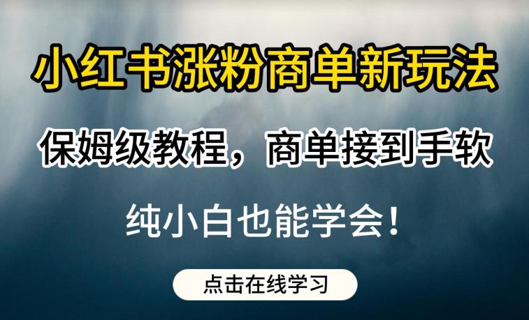 小红书涨粉商单新玩法，保姆级教程，商单接到手软，纯小白也能学会【揭秘】副业基地_极客搞钱_中创网_福缘网_冒泡网_资源整合平台副业基地