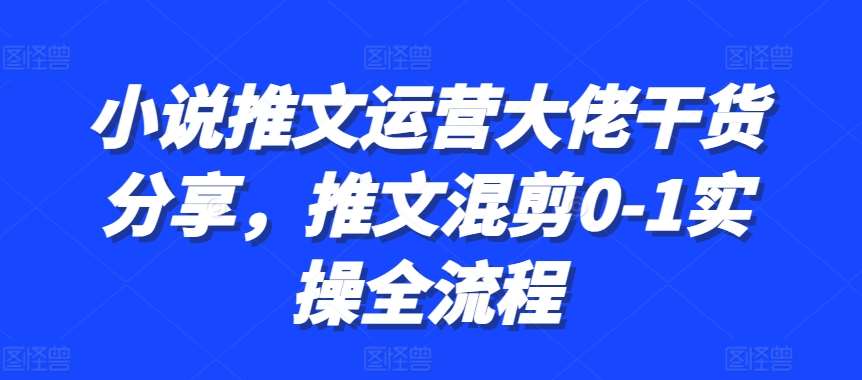 小说推文运营大佬干货分享，推文混剪0-1实操全流程副业基地_极客搞钱_中创网_福缘网_冒泡网_资源整合平台副业基地