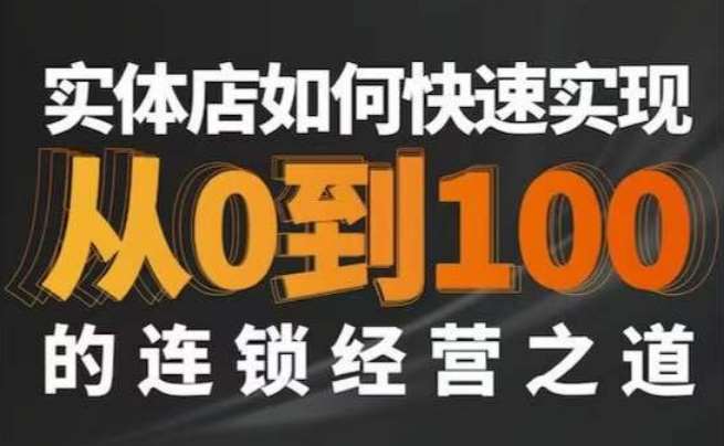 星哥·实体如何快速实现从0-100的连锁经营之道副业基地_极客搞钱_中创网_福缘网_冒泡网_资源整合平台副业基地