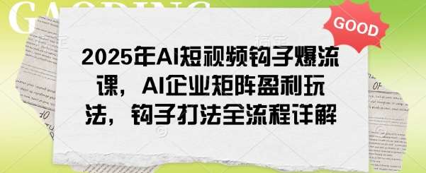 2025年AI短视频钩子爆流课，AI企业矩阵盈利玩法，钩子打法全流程详解副业基地_极客搞钱_中创网_福缘网_冒泡网_资源整合平台副业基地