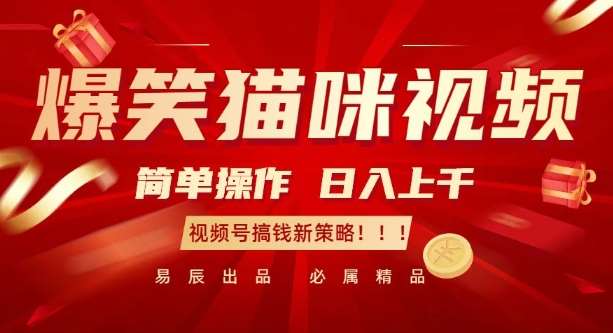 爆笑猫咪视频：简单操作，日入过K，视频号搞钱新策略【揭秘】副业基地_极客搞钱_中创网_福缘网_冒泡网_资源整合平台副业基地