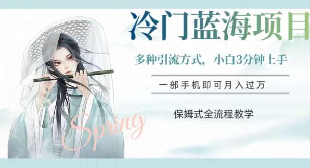 冷门蓝海项目，操作简单，小白3分钟上手，多种引流方式，保姆式全流程教学【揭秘】副业基地_极客搞钱_中创网_福缘网_冒泡网_资源整合平台副业基地