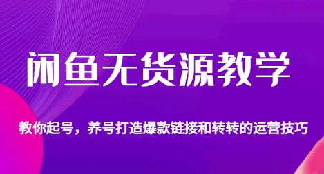 闲鱼无货源教学，教你起号，养号打造爆款链接以及转转的运营技巧副业基地_极客搞钱_中创网_福缘网_冒泡网_资源整合平台副业基地