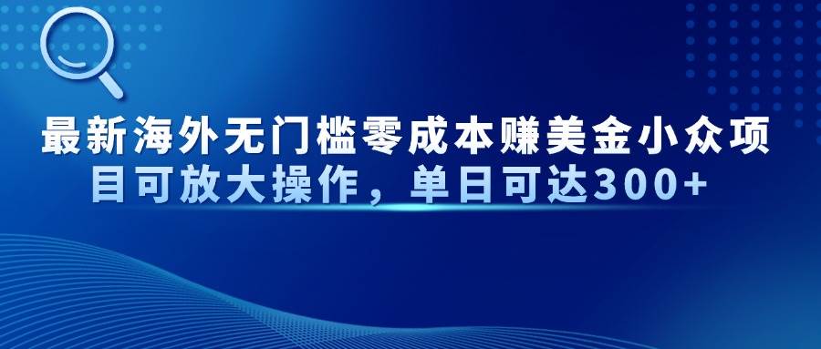 （14542期）最新海外无门槛零成本赚美金小众项目可放大操作，单日可达300+副业基地_极客搞钱_中创网_福缘网_冒泡网_资源整合平台副业基地