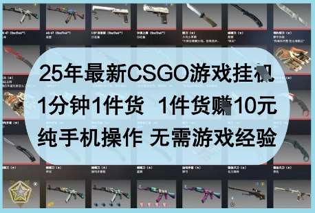 25年最新CSGO游戏挂G，1分钟1件货，1件货挣10元，纯手机操作，无需游戏经验【揭秘】副业基地_极客搞钱_中创网_福缘网_冒泡网_资源整合平台副业基地