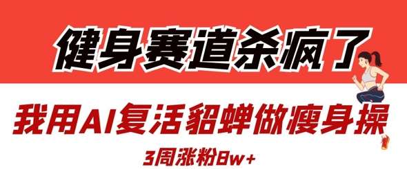 健身赛道杀疯了？我用AI复活貂蝉做瘦身操，3周涨粉8W副业基地_极客搞钱_中创网_福缘网_冒泡网_资源整合平台副业基地