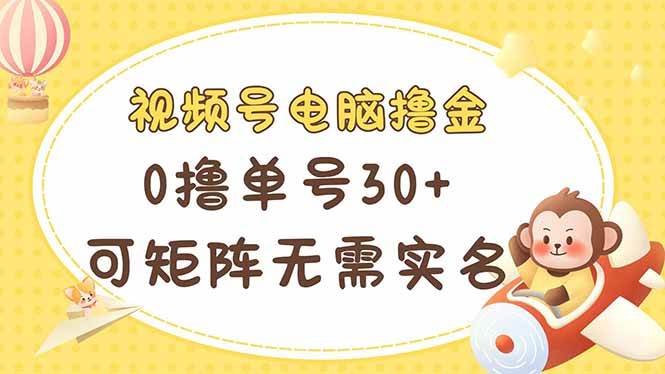 （14220期）视频号电脑撸金 0撸单号30+ 可矩阵 无需实名多号多得副业基地_极客搞钱_中创网_福缘网_冒泡网_资源整合平台副业基地
