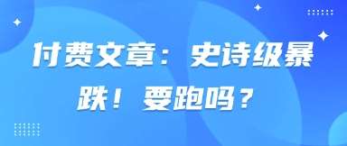 付费文章：史诗级暴跌！要跑吗？副业基地_极客搞钱_中创网_福缘网_冒泡网_资源整合平台副业基地