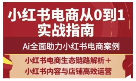 2025小红书电商全链路运营，Ai全面助力小红书电商案例副业基地_极客搞钱_中创网_福缘网_冒泡网_资源整合平台副业基地