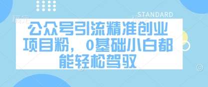 公众号引流精准创业项目粉，0基础小白都能轻松驾驭副业基地_极客搞钱_中创网_福缘网_冒泡网_资源整合平台副业基地