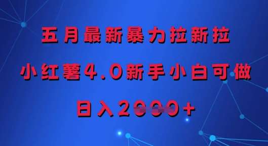 五月最新暴力拉新拉，小红薯4.0新手小白可做，日入多张副业基地_极客搞钱_中创网_福缘网_冒泡网_资源整合平台副业基地