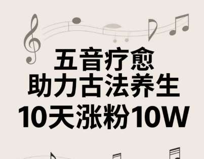 古法五音养生教程，五音疗愈的视频的制作方法，2-4小时就能学会，作者10天涨粉10W副业基地_极客搞钱_中创网_福缘网_冒泡网_资源整合平台副业基地