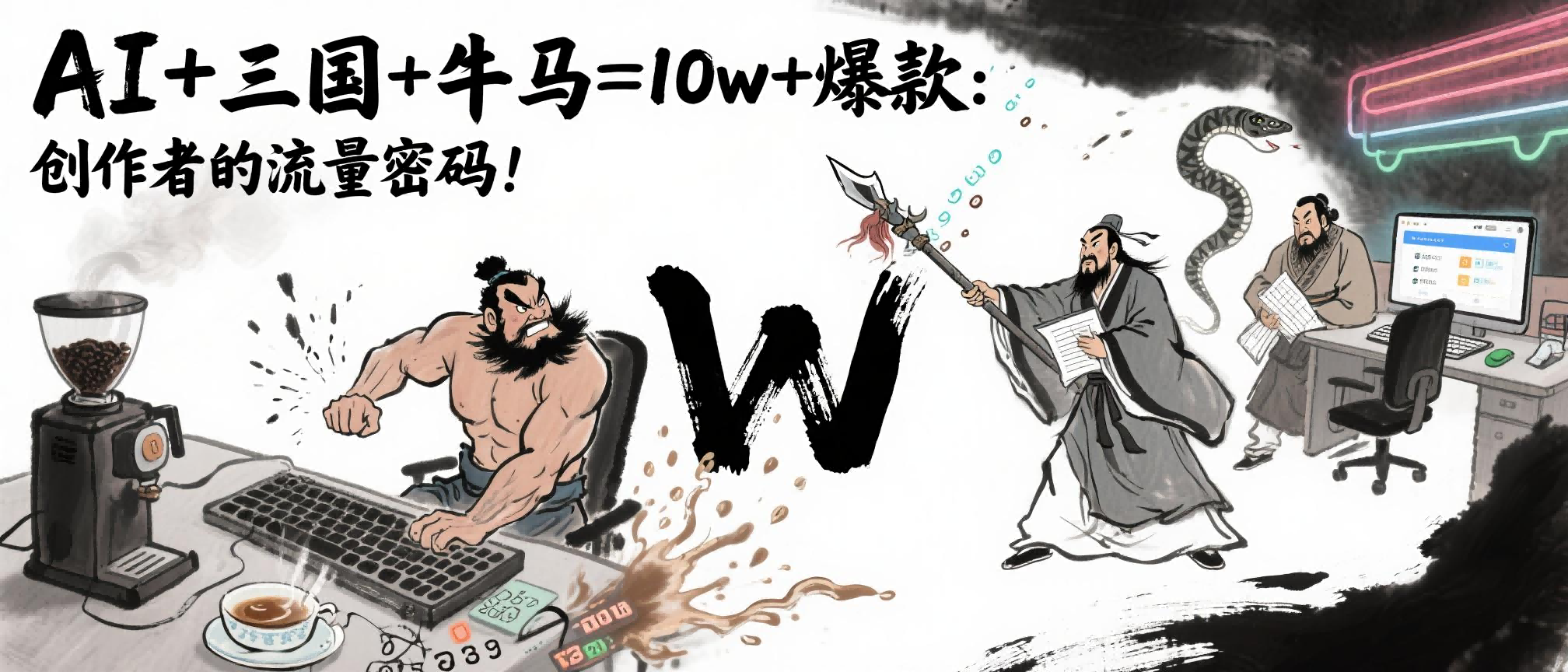 AI+三国+牛马=10w+爆款：创作者的流量密码！副业基地_极客搞钱_中创网_福缘网_冒泡网_资源整合平台副业基地